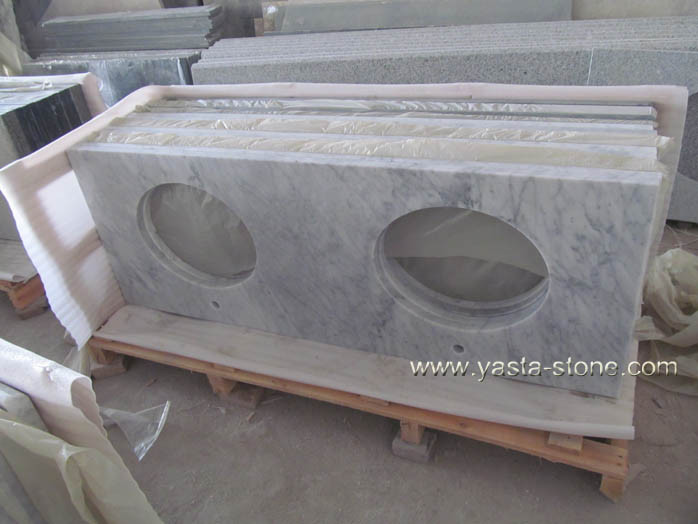 White Carrara Vanity Tops